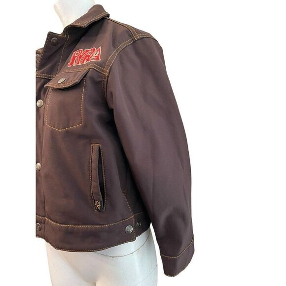 StS Ranchwear Softshell Jacket Youth Size Large Brown PYRA Logo Adult Small - Picture 3 of 6